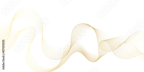 Technology abstract wave lines on white background Vector wavy lines pattern smooth curve flowing dynamic golden luxury gradient background. futuristic graphic energy sound waves technology concept.