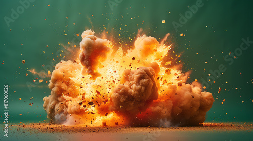 Explosion on Green Background