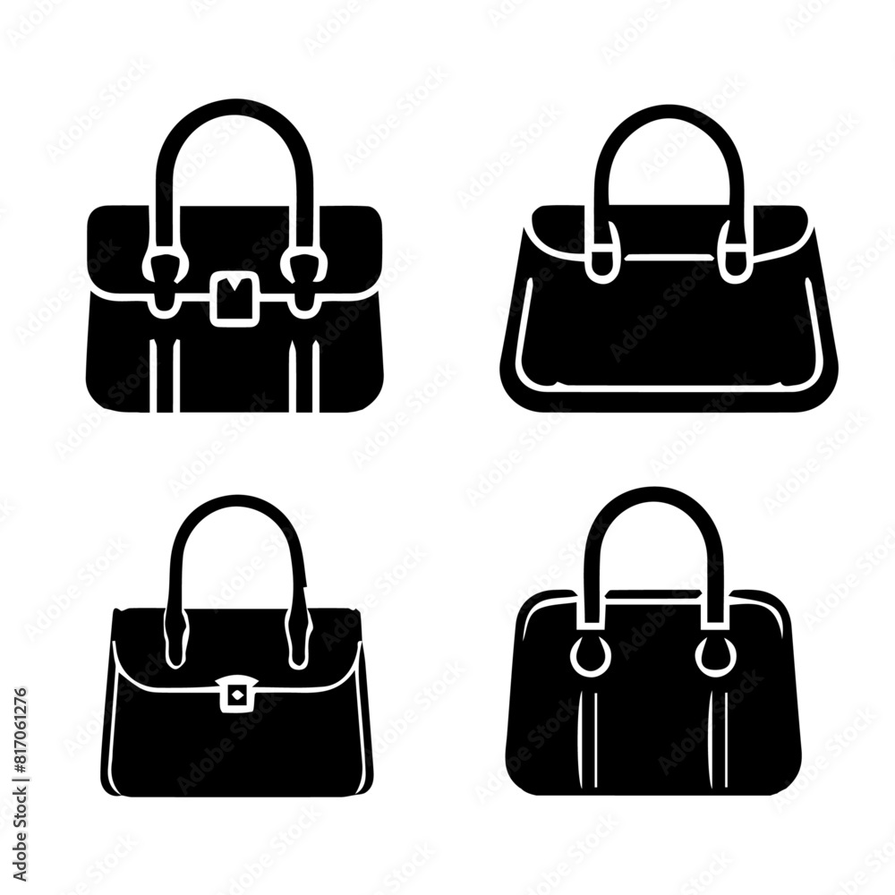 handbag silhouette isolated on white background handbag silhouette isolated on white background
