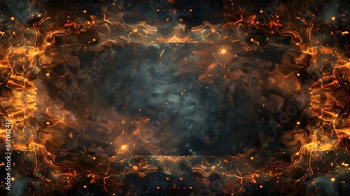 Fiery Cosmic Inferno Dramatic Celestial Explosion Illuminating the Starry Galaxy