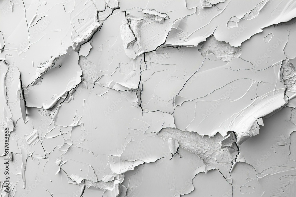 Obraz premium Peeling white paint on wall close up