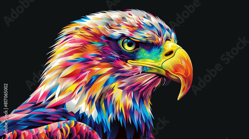  Artistic representation of an eagle with abstract colors  symbolizing creativity and inspiration  