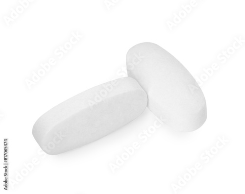 Vitamin pills isolated on white. Health supplement