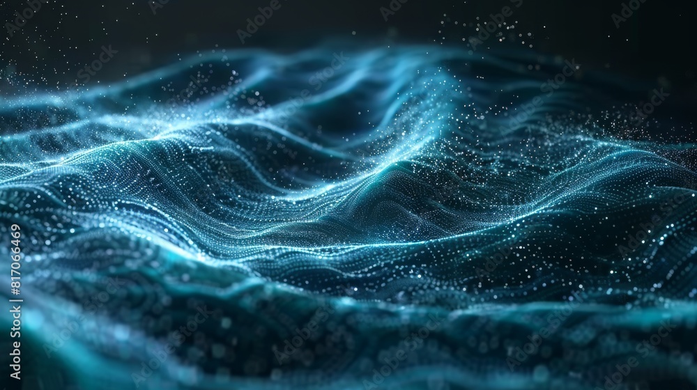Cool cyan lines forming interconnected glowing loops Cool cyan lines forming interconnected glowing loops