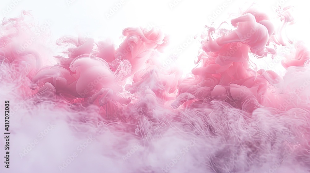 Rose-Colored Dense Smoke on White Background Rose-Colored Dense Smoke on White Background