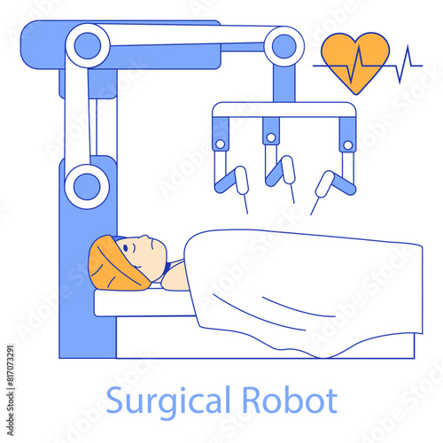 Surgical Robot concept. Vector illustration.