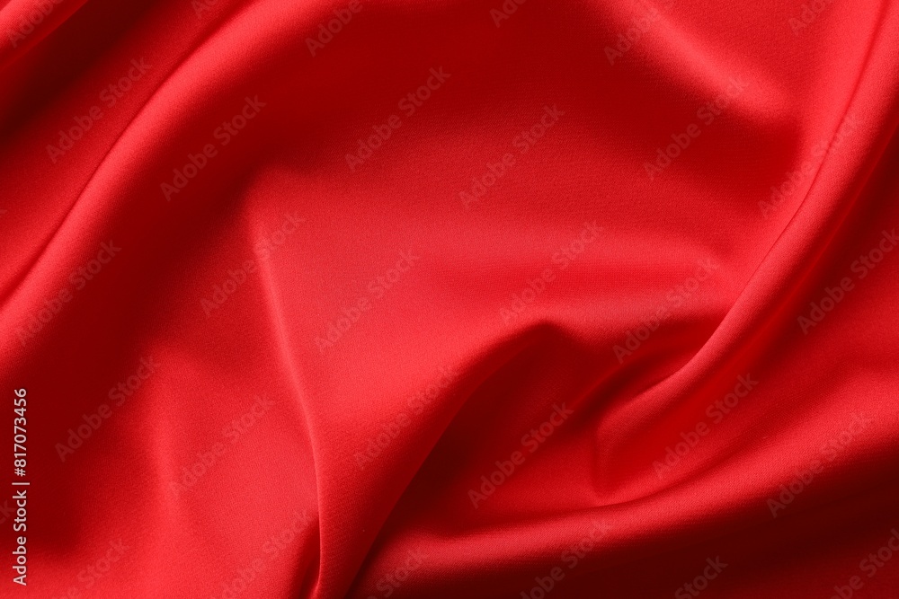 Crumpled red silk fabric as background, top view Crumpled red silk fabric as background, top view