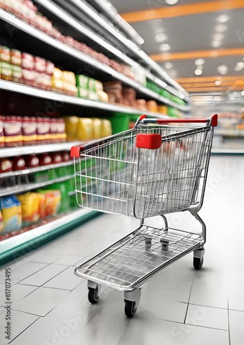 Wallpaper Mural Shopping cart in supermarket Torontodigital.ca