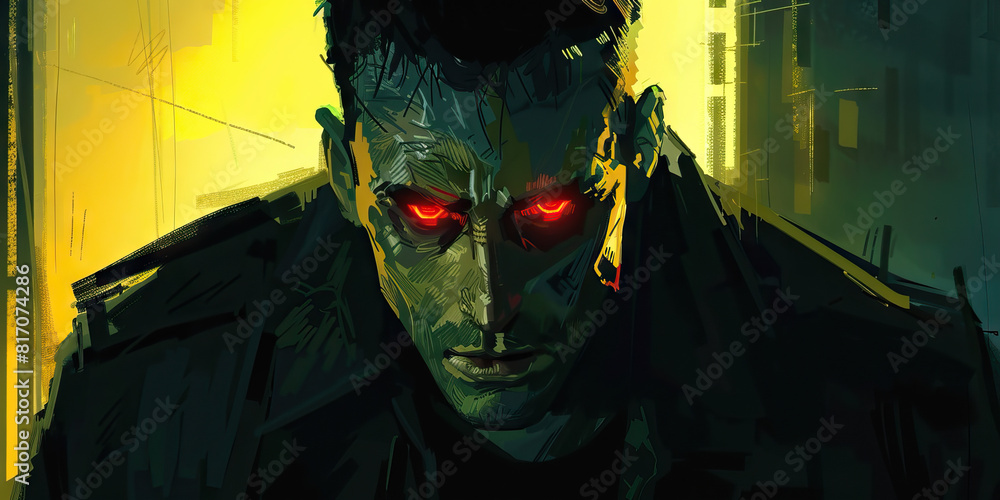 The dark, brooding atmosphere of the cyberpunk genre surrounds him, but ...