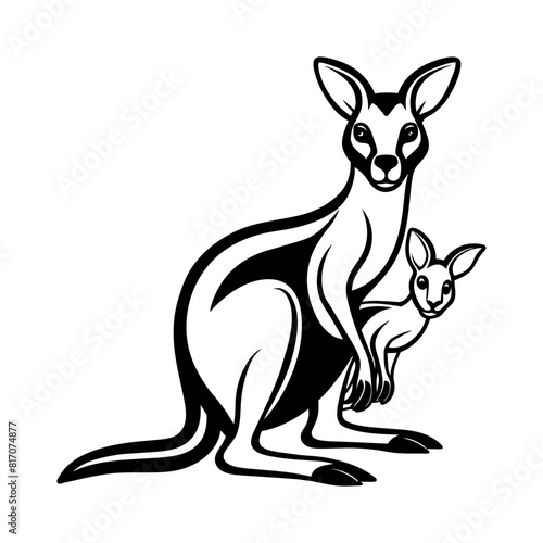 A Kangaroo With Her Child