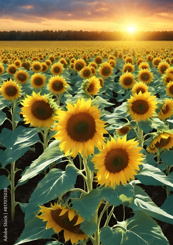 Obraz premium Sunflowers on a field