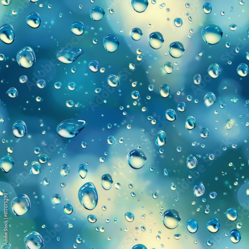 Water droplets on glass background pattern repeat 