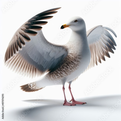 seagull on a white background