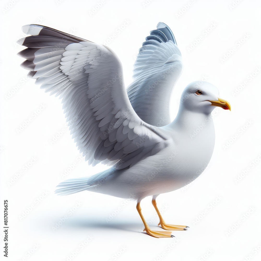 seagull on a white background