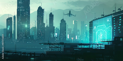 A futuristic city skyline looms large behind them, as they engage in high-stakes hacking tournaments, their skills honed to a razor's edge. 