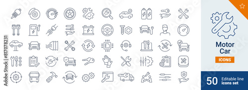 Motor Basic icons Pixel perfect. Setup, system, energy, ...	
