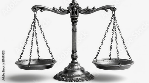 The scales of justice balanced perfectly, symbolizing a fair and impartial legal system