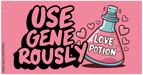 love potion use generously typography design text posters 