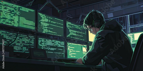 In a dimly lit room, a hacker hunches over a bank of monitors, their eyes darting between streams of cryptic code and encrypted messages, as they work to uncover the next big data heist