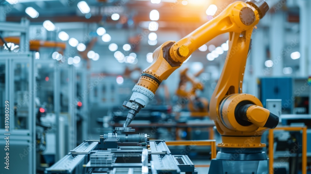 Robotic Arm In Automated Factory Robotic Arm In Automated Factory