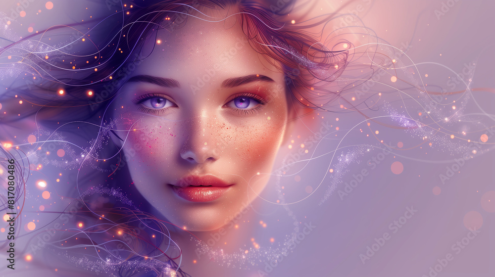 collage with a girl’s face, business cards for visiting fitness clubs and life salons, advertising a healthy lifestyle collage with a girl’s face, business cards for visiting fitness clubs and life salons, advertising a healthy lifestyle