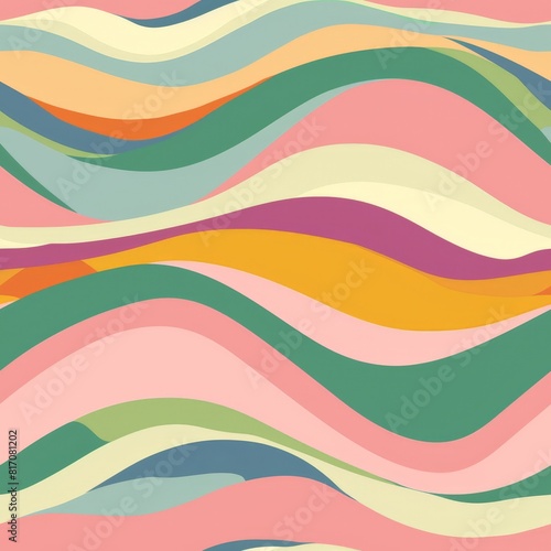 Abstract horizontal background with colorful waves