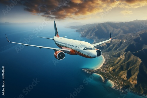 Travel background with airplane design