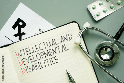 Intellectual and developmental disabilities IDD is shown using the text photo