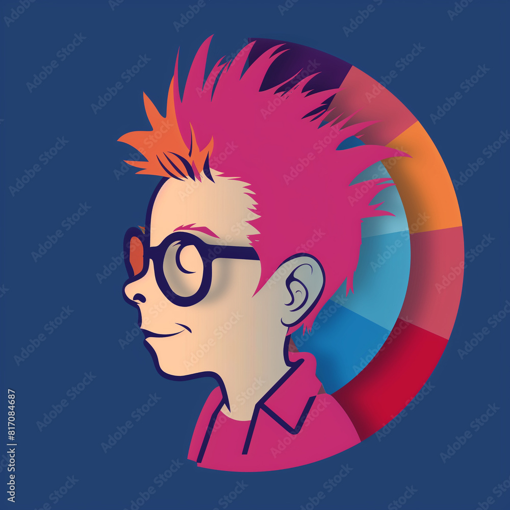 Fashion boy with trendy hairstyle and glasses. Fashion boy with trendy hairstyle and glasses.