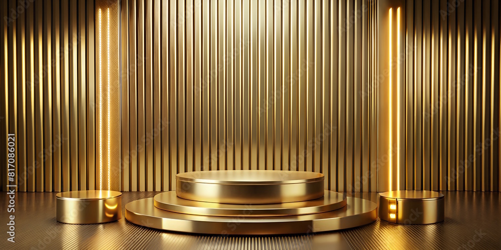Golden podium background 3D , luxury gold light, mockup Golden podium background 3D , luxury gold light, mockup
