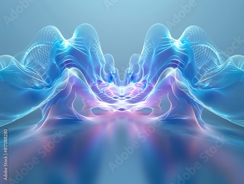 Blue energy pulses in a containment field, front view, visualizing force fields, Advanced tone, Colored pastel