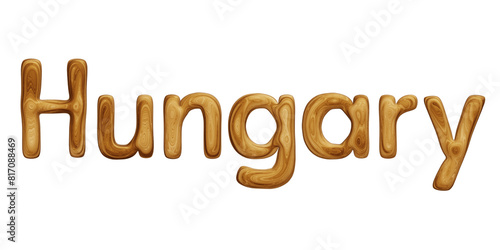 Wooden Hungary text for country concept