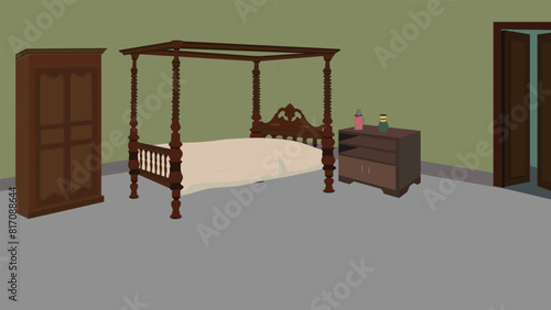 Indian Village house Indoor design, poor home inside design, Indian village background, mud house interior design, background for 2d cartoon animation
