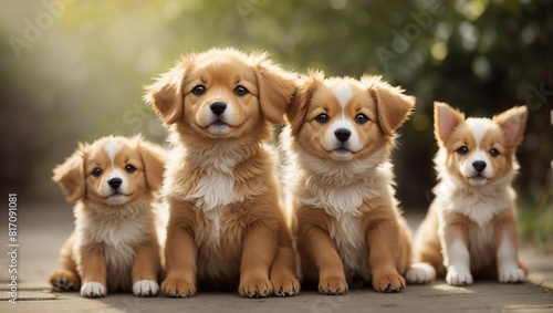group of puppies Generated Ai 