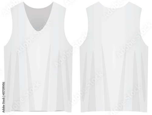 White sleeveless t shirt. vector illustration