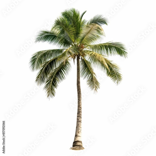 Crown of a palm tree of coconut isolated on white background