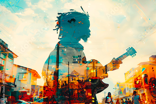 Reggae musician in a moment of musical passion