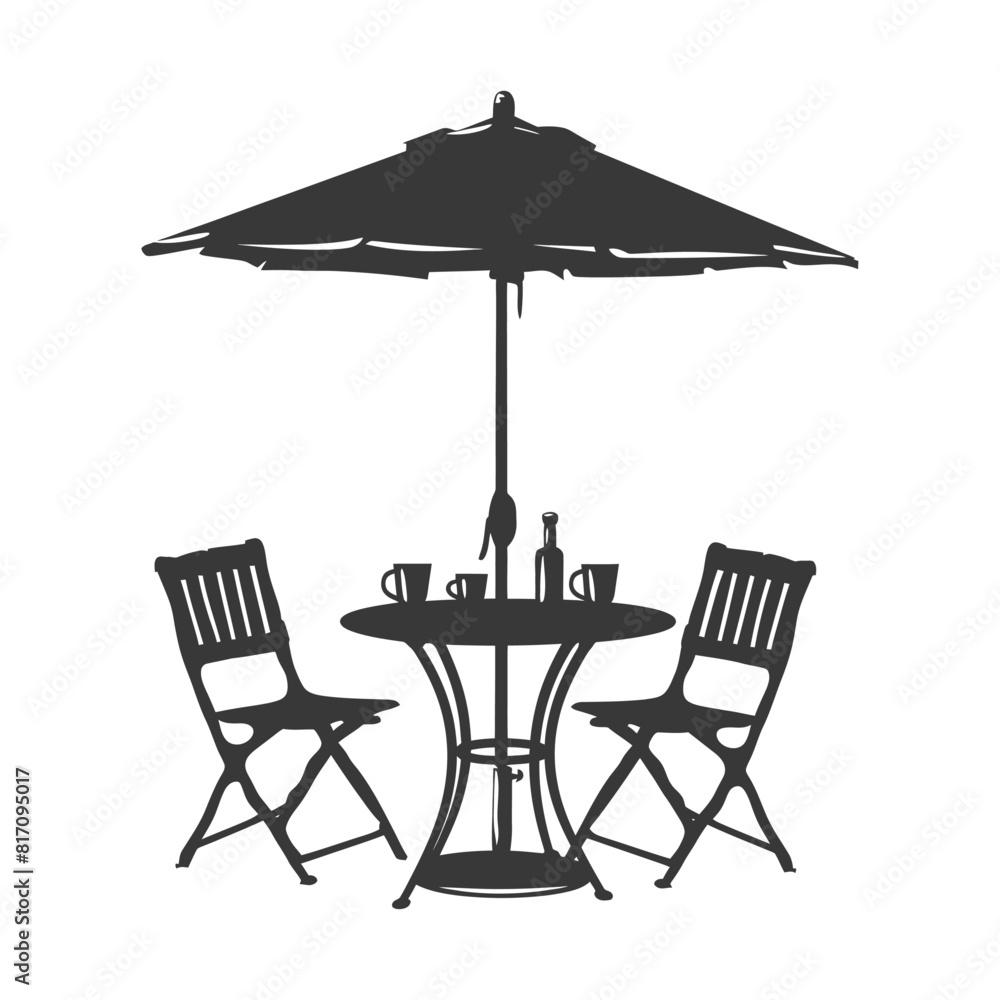 silhouette street cafe table chairs and umbrella black color only silhouette street cafe table chairs and umbrella black color only