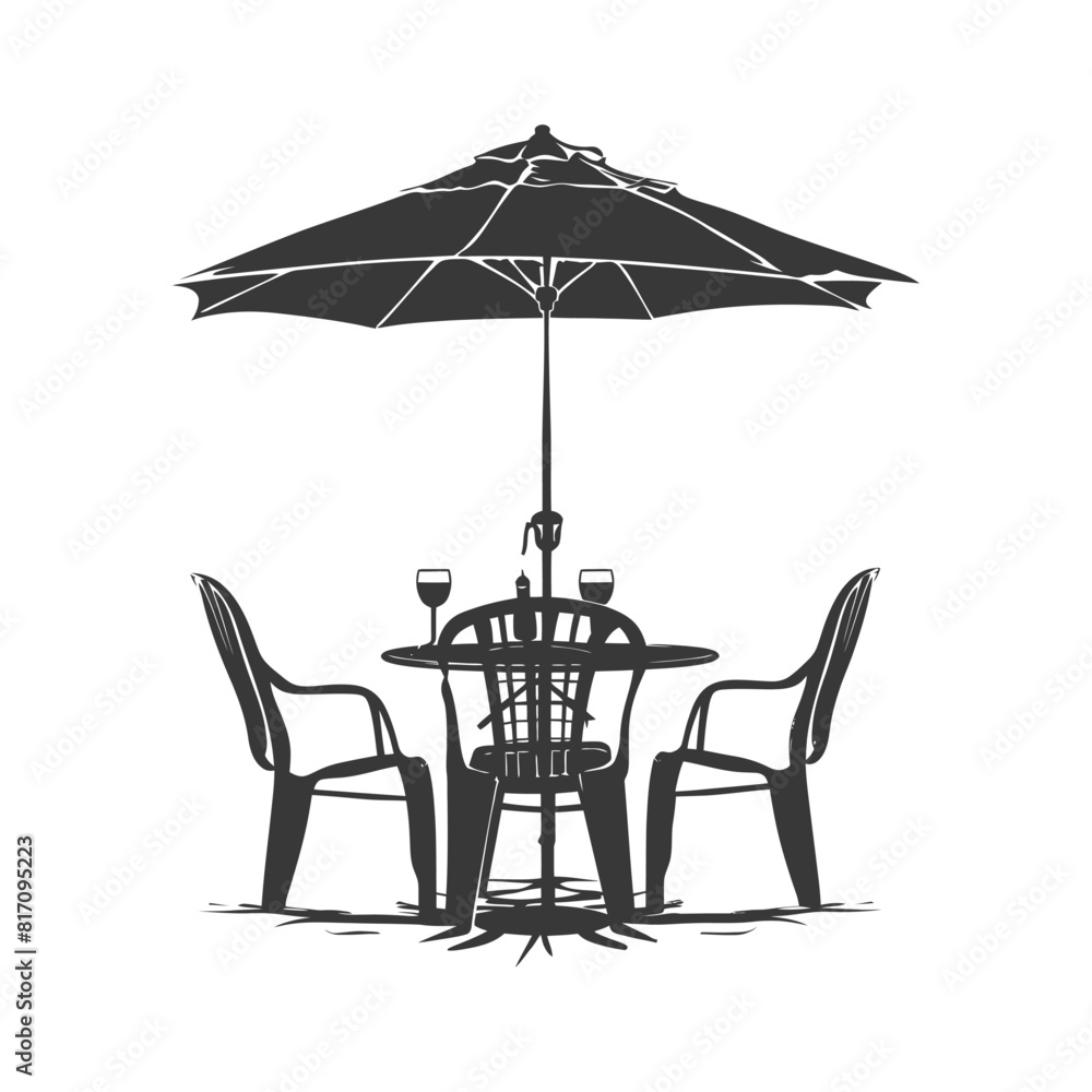 silhouette street cafe table chairs and umbrella black color only silhouette street cafe table chairs and umbrella black color only