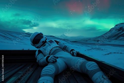 Snowbound Reverie: Android's Encounter with the Aurora