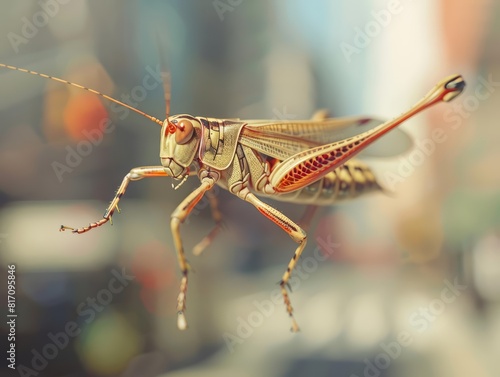 Wallpaper Mural Close up of a grasshopper with augmented jump coils Torontodigital.ca