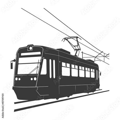 silhouette tram cable car railway black color only