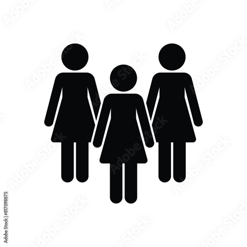 group of women icon symbol 3 women standing