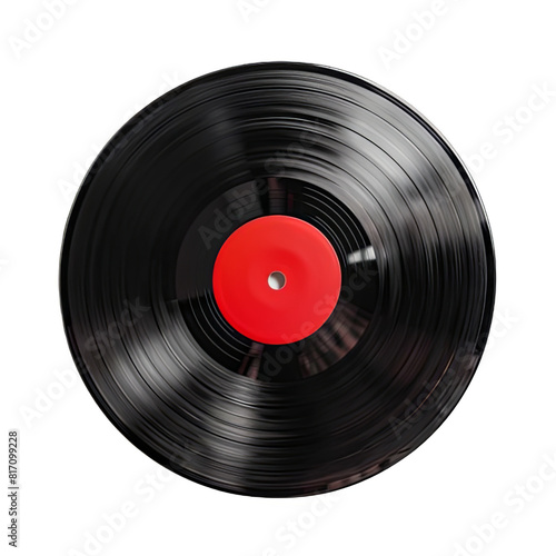 Classic Vinyl Record Isolated on White or Transparent Background.