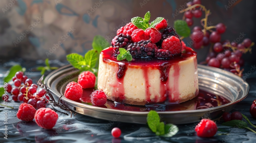 Artistic presentation of a modern European dessert Artistic presentation of a modern European dessert