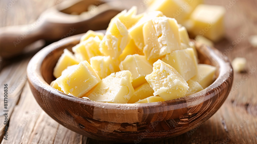 Potato blocks in a wooden bowl. A simple image showing diced potato pieces placed in a rustic wooden bowl, emphasizing their texture and natural color. Potato blocks in a wooden bowl. A simple image showing diced potato pieces placed in a rustic wooden bowl, emphasizing their texture and natural color.