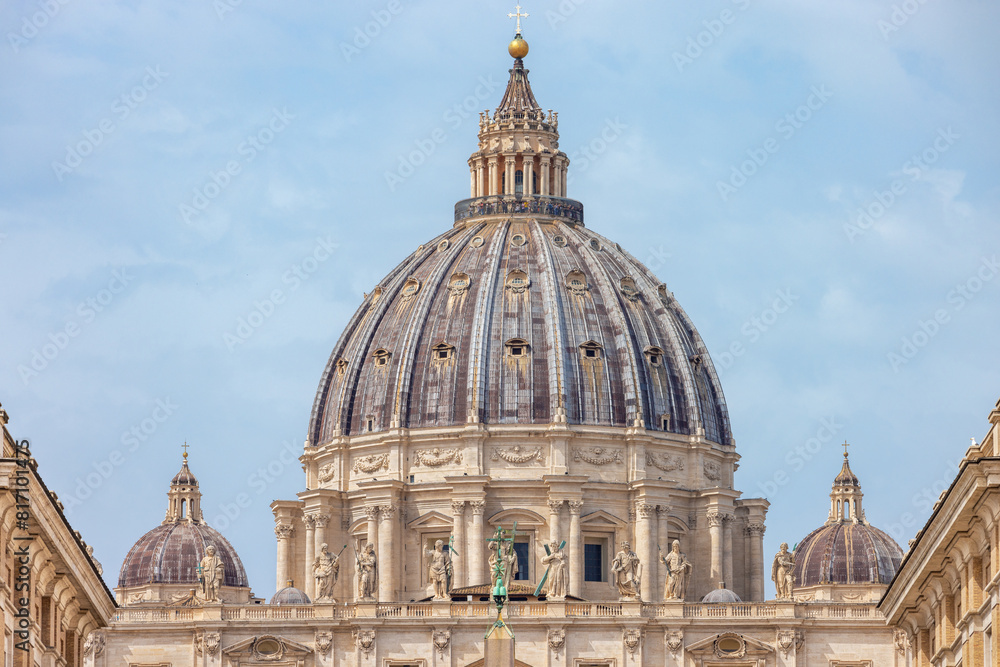 The Dome of St. Peter's Basilica. Rome, Italy