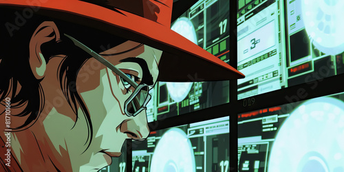 The Lone Cyber-Gumshoe: A Neon-Soaked Vigilante Peeks into the Shadowy Realms of Cyberspace, Fedora in Tact.