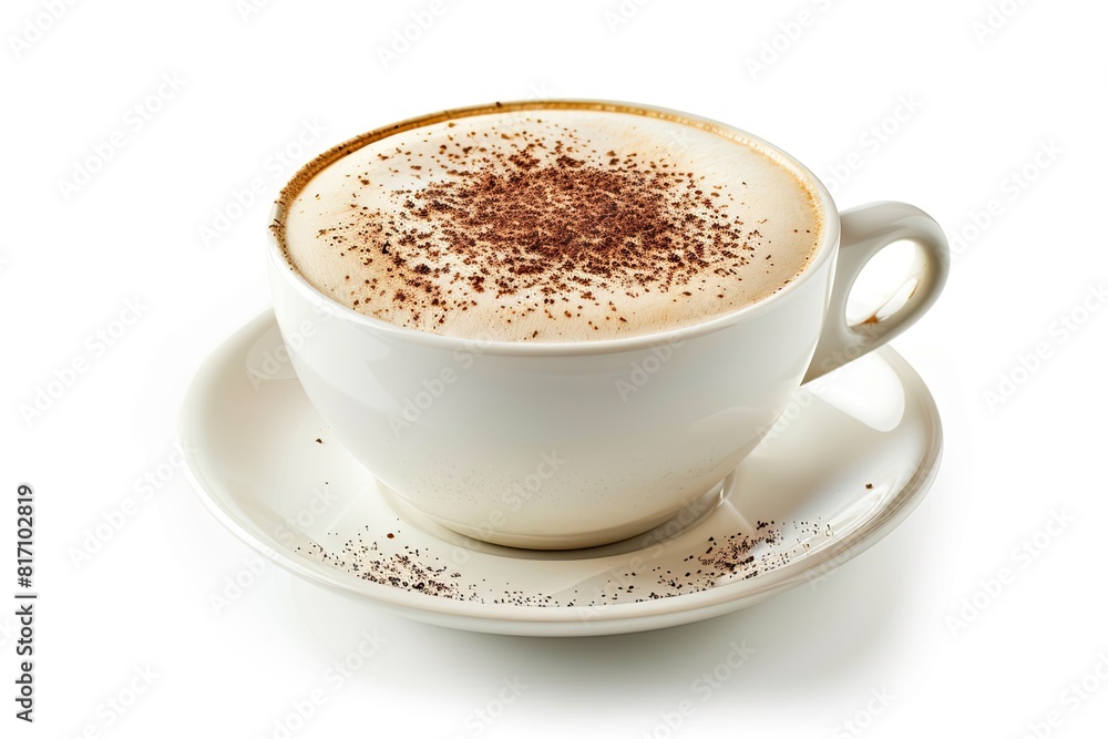 Cup of cappuccino coffee isolated on white background Cup of cappuccino coffee isolated on white background