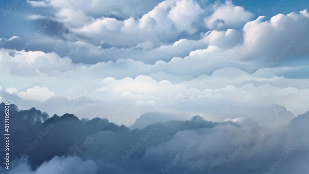 Blue Sky with ethereal clouds time-lapse animation